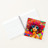 Groovy Retro Afro Chique Pop Kunst Notitieboek (Binnen)
