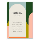 Groovy Retro Arch Abstract Bold Wedding Zitplaatse Kaart (Voorkant)