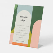 Groovy Retro Arch Abstract Weddenschap Reclamebord Met Voetstuk (Voorkant)