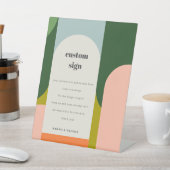 Groovy Retro Arch Abstract Weddenschap Reclamebord Met Voetstuk (Insitu)