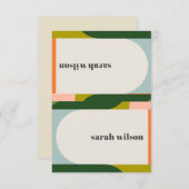 Groovy Retro Arch Abstracte Tent Naam Tag Kaart (Voorkant / Achterkant)