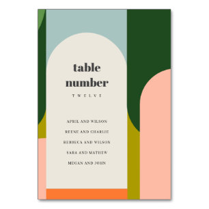 Groovy Retro Arch - Abstracte wedijverkaart Kaart