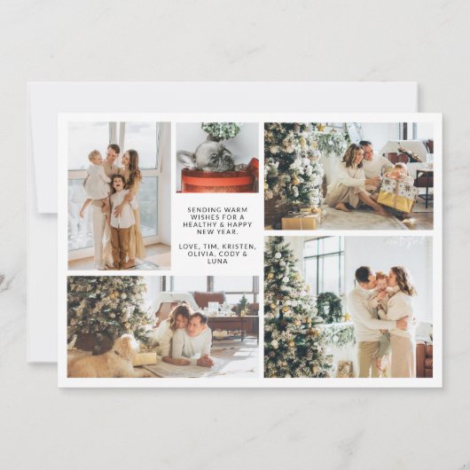 Groovy Retro Arch Foto Vrolijk & Helder Feestdagenkaart (Achterkant)