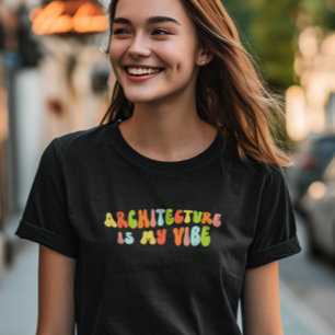 Groovy Retro Architecture is mijn vibe, architect T-shirt