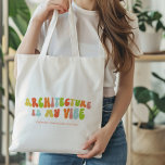 Groovy Retro Architecture is My Vibe, Architect Tote Bag<br><div class="desc">Groovy 'Architecture Is My Vibe' canvas tas. Het is een groot geschenk voor de architect in je leven.</div>