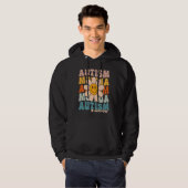 Groovy Retro Autism Awareness Month Puzzle Piece S Hoodie (Voorkant volledig)