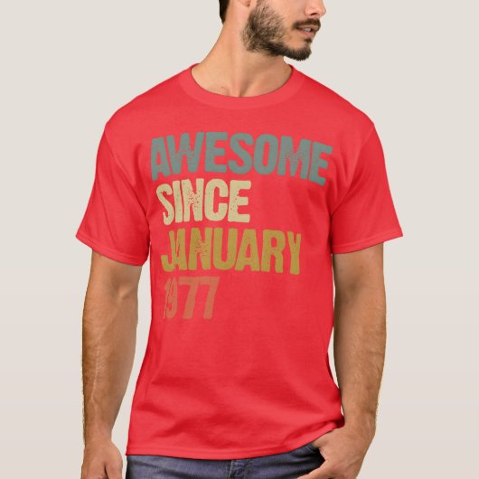 Groovy Retro Awesome Since January 1977 family T-shirt (Voorkant)
