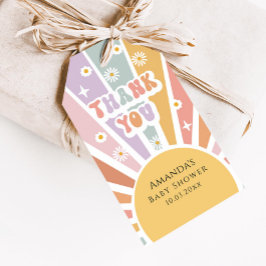 Groovy Retro Baby Shower Bedankt Cadeaulabel