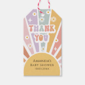 Groovy Retro Baby shower Dank u Cadeaulabel (Voorkant)