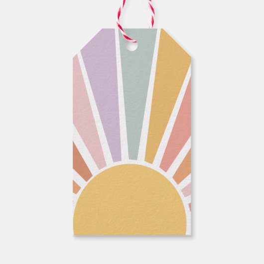 Groovy Retro Baby shower Dank u Cadeaulabel (Achterkant)