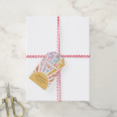 Groovy Retro Baby shower Dank u Cadeaulabel (Met Touw)