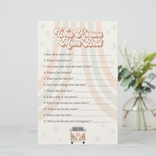 groovy retro baby shower die het beste bij mam wee (Staand voorkant)