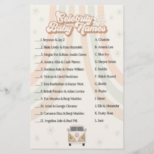 groovy retro baby shower game beroemdheden