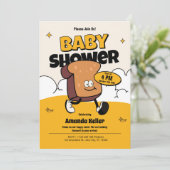 Groovy Retro Baby shower Invitation Kaart (Staand voorkant)