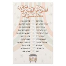 groovy retro baby shower wil liever een spelletje