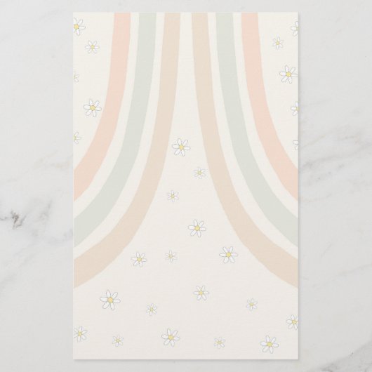 groovy retro baby shower wil liever een spelletje (Achterkant)