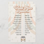 groovy retro baby shower wil liever een spelletje (Voorkant / Achterkant)