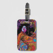 Groovy Retro Bagagelabel (Voorkant (verticaal))