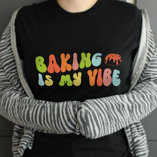 Groovy Retro Baking is mijn vibe T-shirt, bakker T-shirt