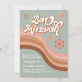 Groovy Retro Bat Mitzvah Kaart (Voorkant)
