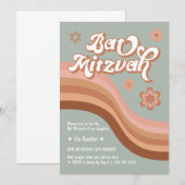 Groovy Retro Bat Mitzvah Kaart (Voorkant / Achterkant)