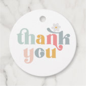 Groovy Retro Bedankt Bedankjes Labels (Voorkant)