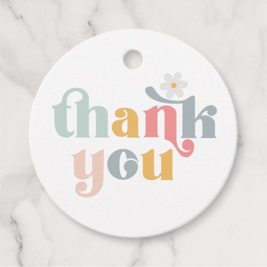 Groovy Retro Bedankt Bedankjes Labels (Voorkant)