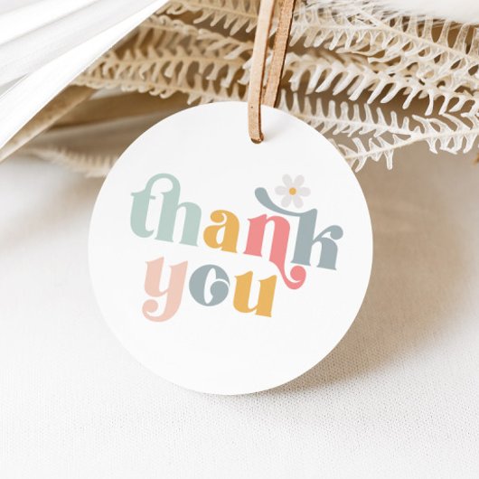 Groovy Retro Bedankt Bedankjes Labels