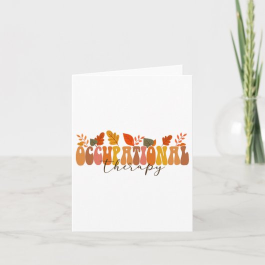 Groovy Retro Beroepsbehandeling Herfst Lea Kaart (Voorkant)