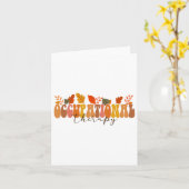 Groovy Retro Beroepsbehandeling Herfst Lea Kaart (Gele Bloem)