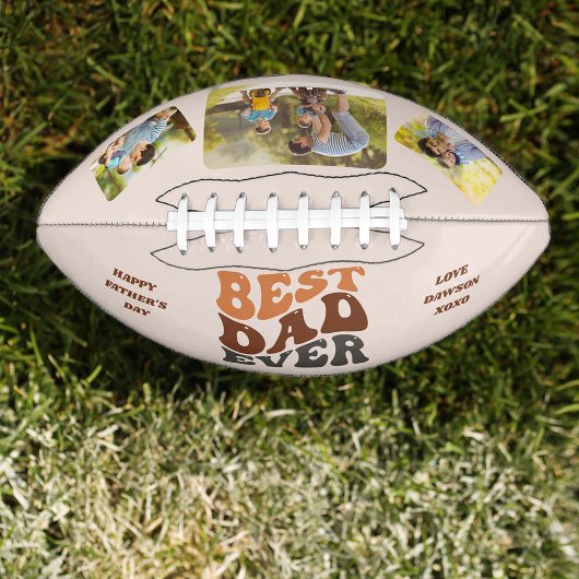 Groovy Retro Beste pap ooit 3 Foto gepersonaliseer American Football