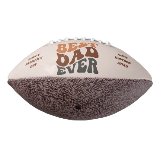 Groovy Retro Beste pap ooit 3 Foto gepersonaliseer American Football (Gedraaid 270)