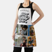 Groovy Retro Beste papa Nine Foto Naam Schort (Insitu)