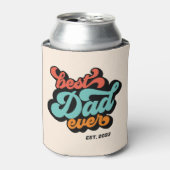 Groovy Retro Beste vader ooit Fotovaders Dag Blikjeskoeler (Blikje Voorkant)