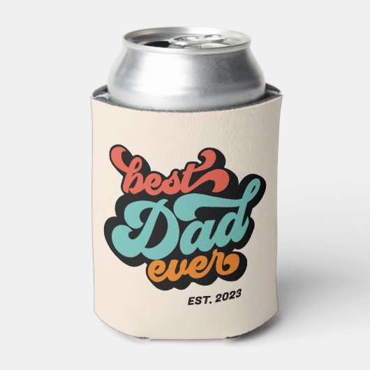 Groovy Retro Beste vader ooit Fotovaders Dag Blikjeskoeler (Blikje Voorkant)