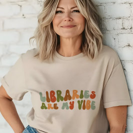 Groovy retro bibliotheken zijn mijn vibe, biblioth Tri-Blend shirt