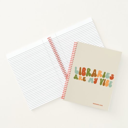 Groovy retro bibliotheken zijn mijn vibe, boek bib (Binnen)