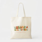 Groovy retro bibliotheken zijn mijn vibe, boek bib tote bag (Voorkant)