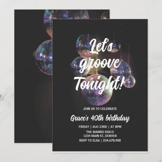 Groovy Retro Birthday Kaart (Voorkant / Achterkant)