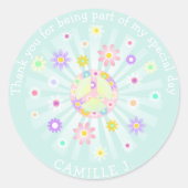 Groovy Retro Birthday Ronde Sticker (Voorkant)