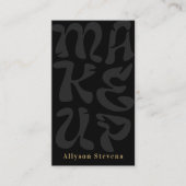 Groovy retro black logo qr code Makeup Visitekaartje (Voorkant)