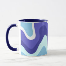 Groovy Retro Blauwe en Paarse Golven