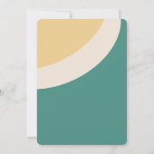 Groovy retro blauwgroen boho baby shower kaart (Achterkant)