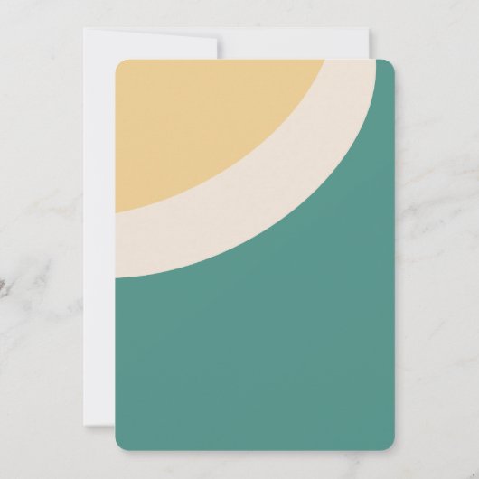 Groovy retro blauwgroen boho baby shower kaart (Achterkant)