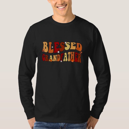 Groovy Retro Blessed Grandfather Vintage Thanksgiv T-shirt (Voorkant)