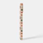 Groovy Retro Bloem Geruit iPhone 15 Case (Rechterkant)