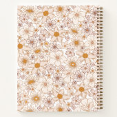 Groovy Retro Bloemen Patroon Lichtroze Notitieboek (Achterkant)
