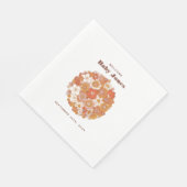 Groovy Retro Bloemen Roze Sinaasappel Baby shower Servet (Hoek)