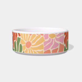Groovy Retro Bloemen Voerbakje