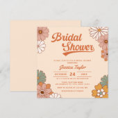 Groovy Retro Bloemen Vrijgezellenfeest Kaart (Voorkant / Achterkant)